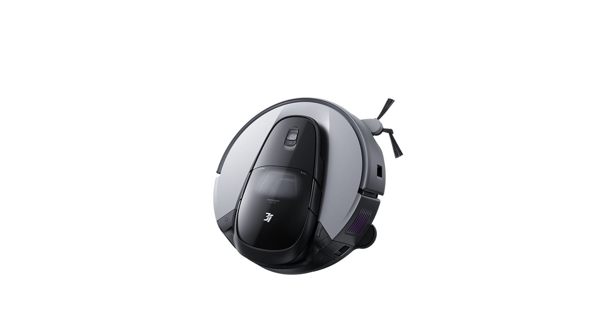 Render oficial del 3i G10+ completo, inclinado para mostrar carcasa, ruedas y cepillo.
