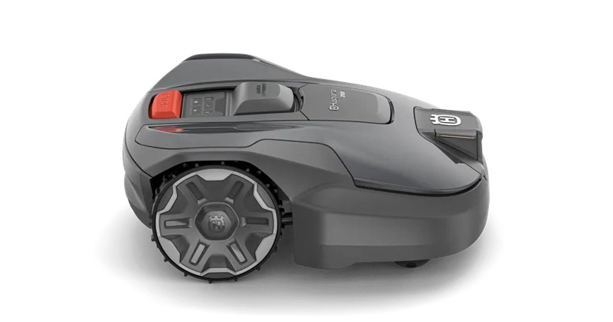 Render oficial de Husqvarna Automower 312V completo, de la familia 308V y 312V de 2026.