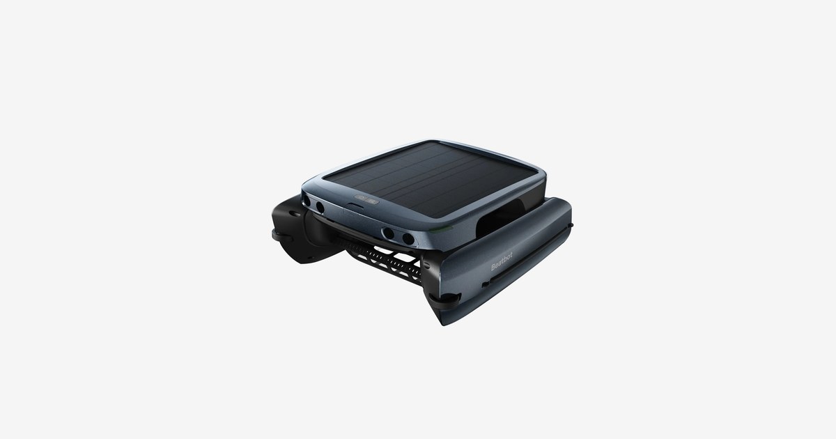 Render oficial del Beatbot iSkim de 2026, con panel solar sobre su cuerpo flotante.