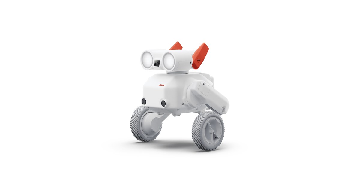 Imagen oficial de Mondo Robotics de Beni completo, con cámara articulada y dos ruedas laterales.
