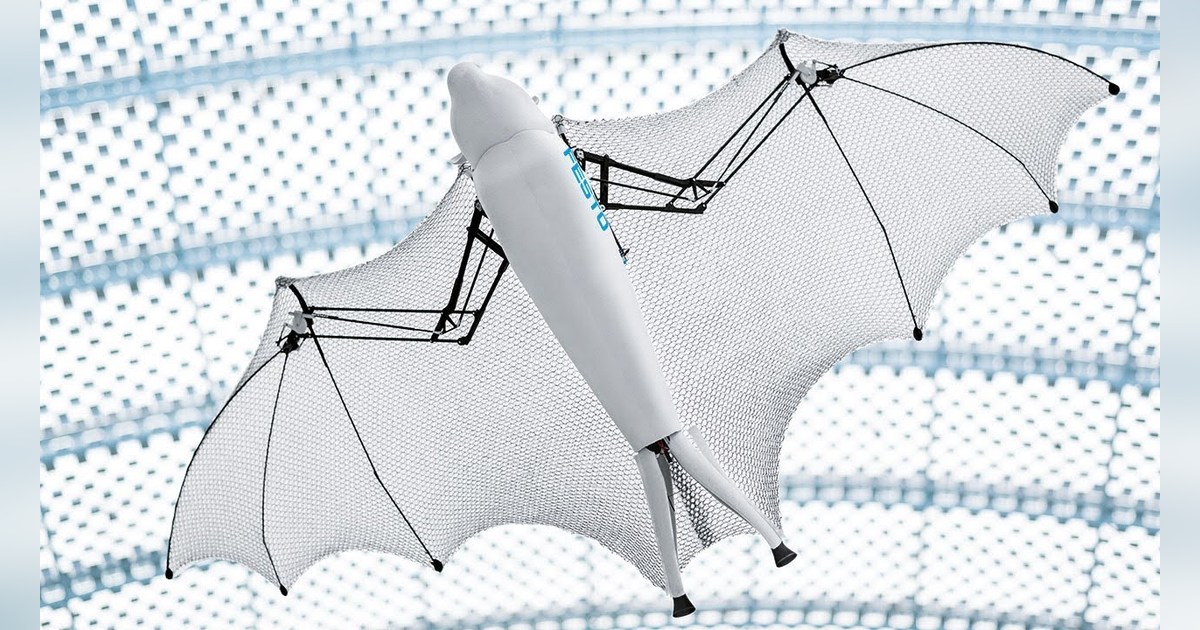 Imagen oficial del demostrador BionicFlyingFox publicada por Festo.