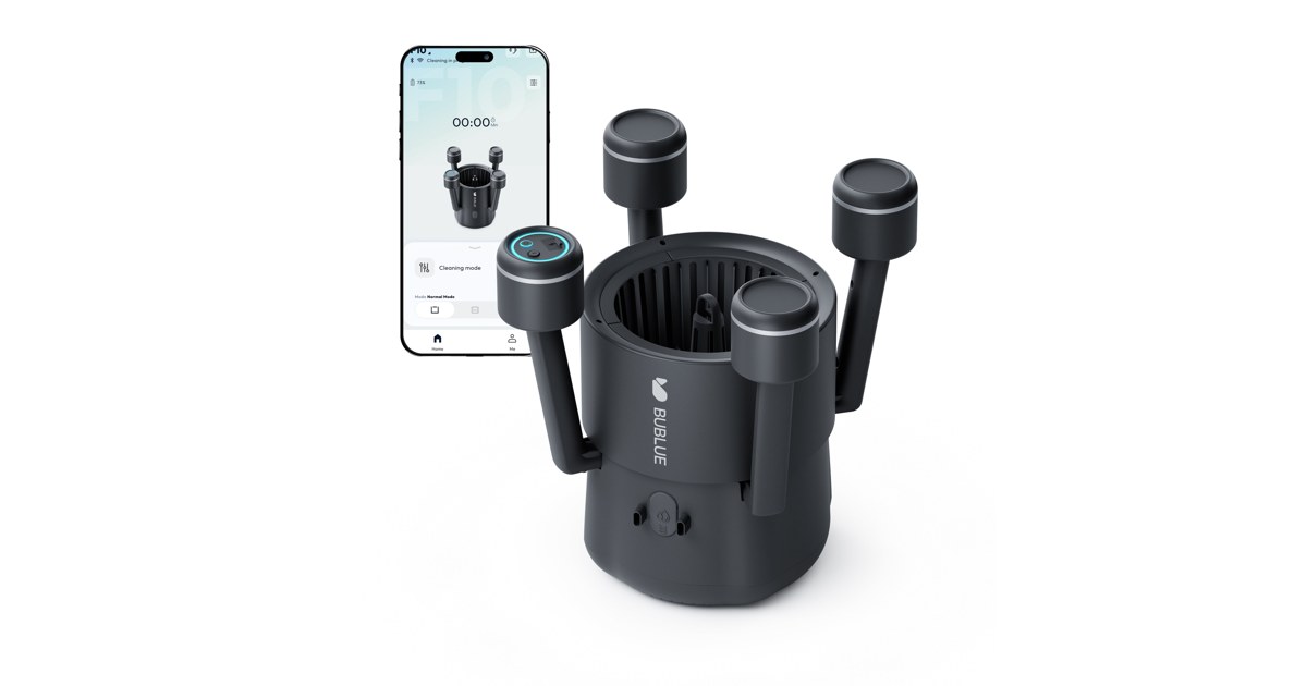 Render oficial del robot de superficie BUBLUE BuVortex V5, cuya ficha comercial asociada aparece como F10.