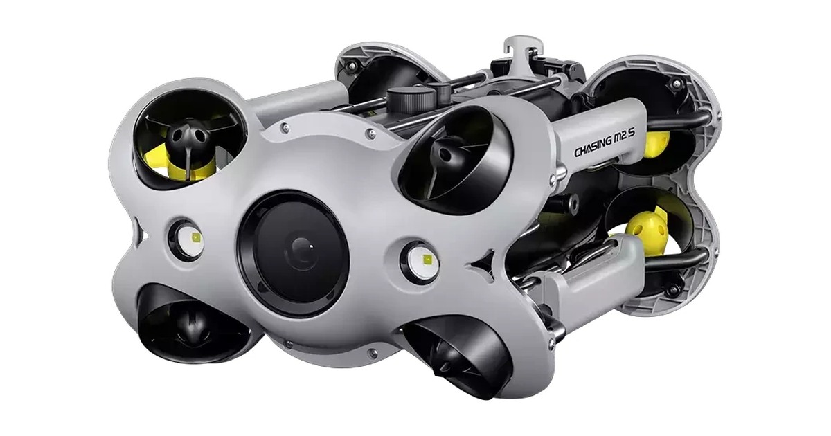 Render oficial de Chasing M2 S con sus propulsores y cámara frontal.