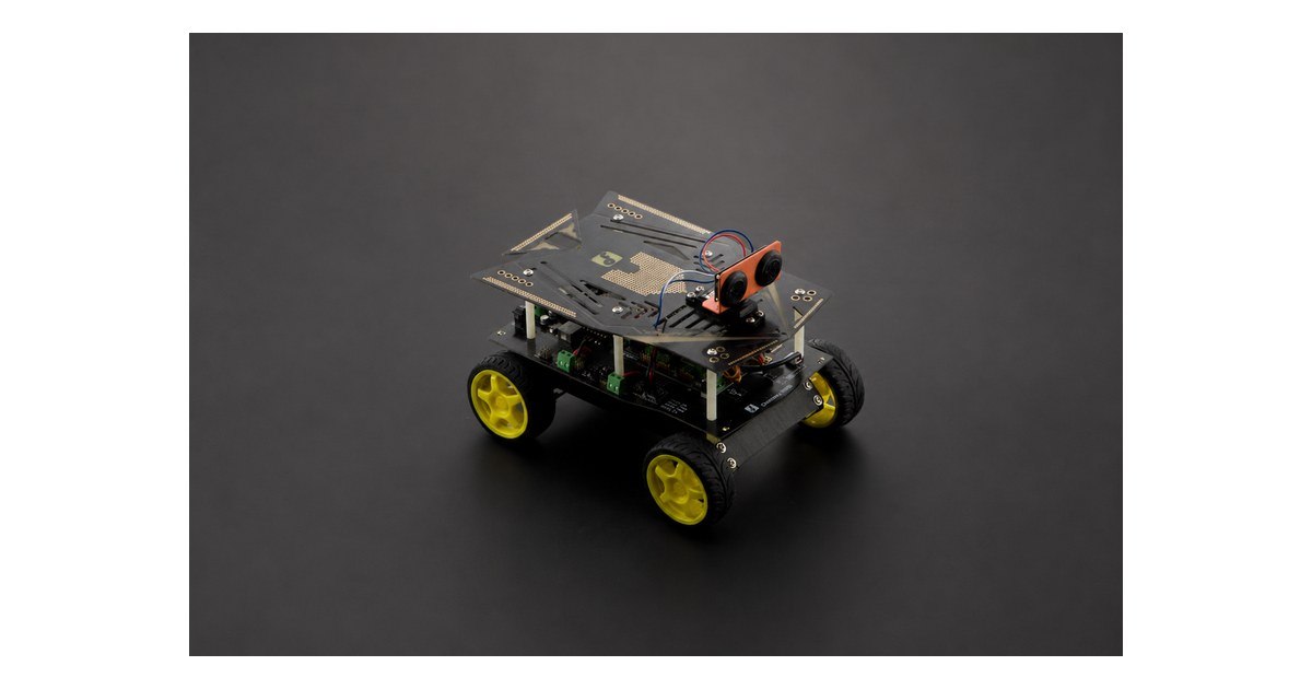 Cherokey 4WD de DFRobot con ruedas grandes y sensor ultrasónico frontal