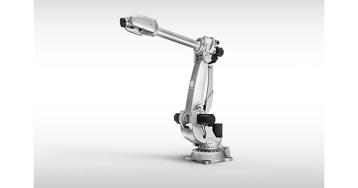 Imagen oficial del robot industrial Comau NJ-110-3.0 completo.