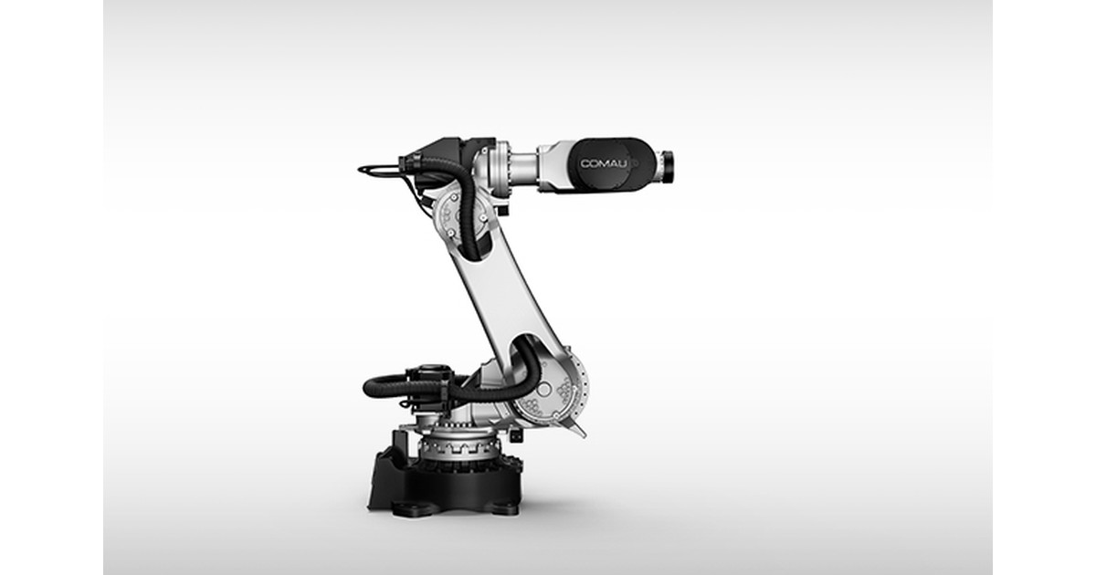 Imagen oficial del robot industrial Comau NJ-130-2.0 completo.