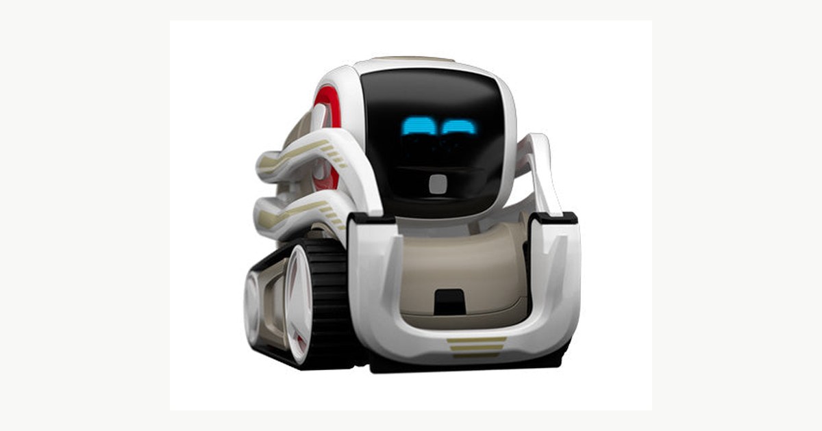Render promocional oficial de Cozmo 2.0, pequeño robot blanco con orugas y pantalla facial.