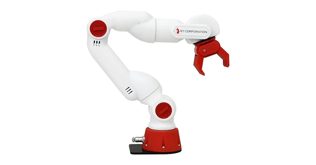 Fotografía oficial del robot CRANE-X7 de RT Corporation.