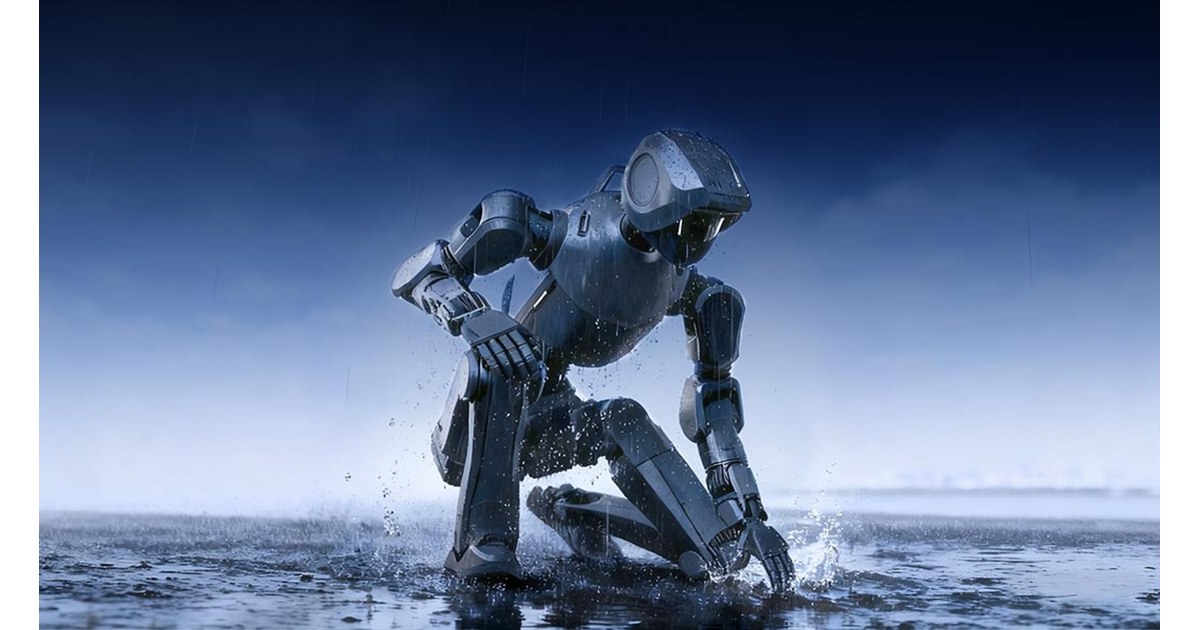Imagen oficial de DR02 completo con salpicaduras alrededor del cuerpo humanoide.