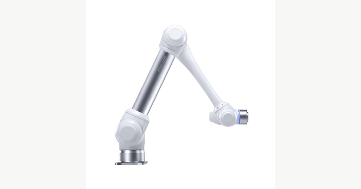 Render de Doosan M1013 blanco completo publicado por Unchained Robotics