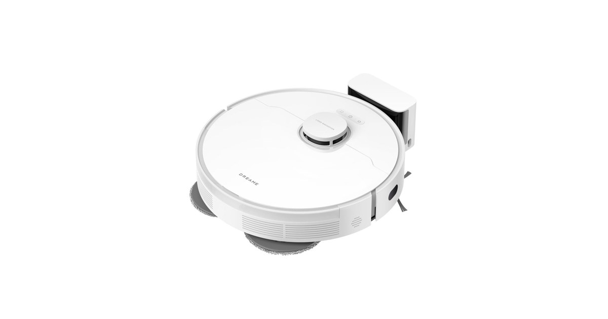 Render oficial de Dreame L10s Pro Gen 3 junto a su base de carga.