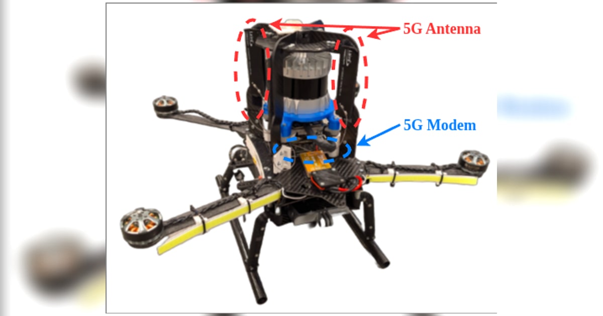 Un dron 5G vuela en una mina con control desde el edge