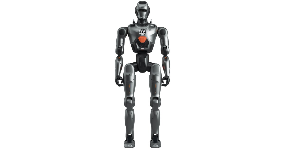 Render oficial de PM01 de ENGINEAI, de cuerpo entero.