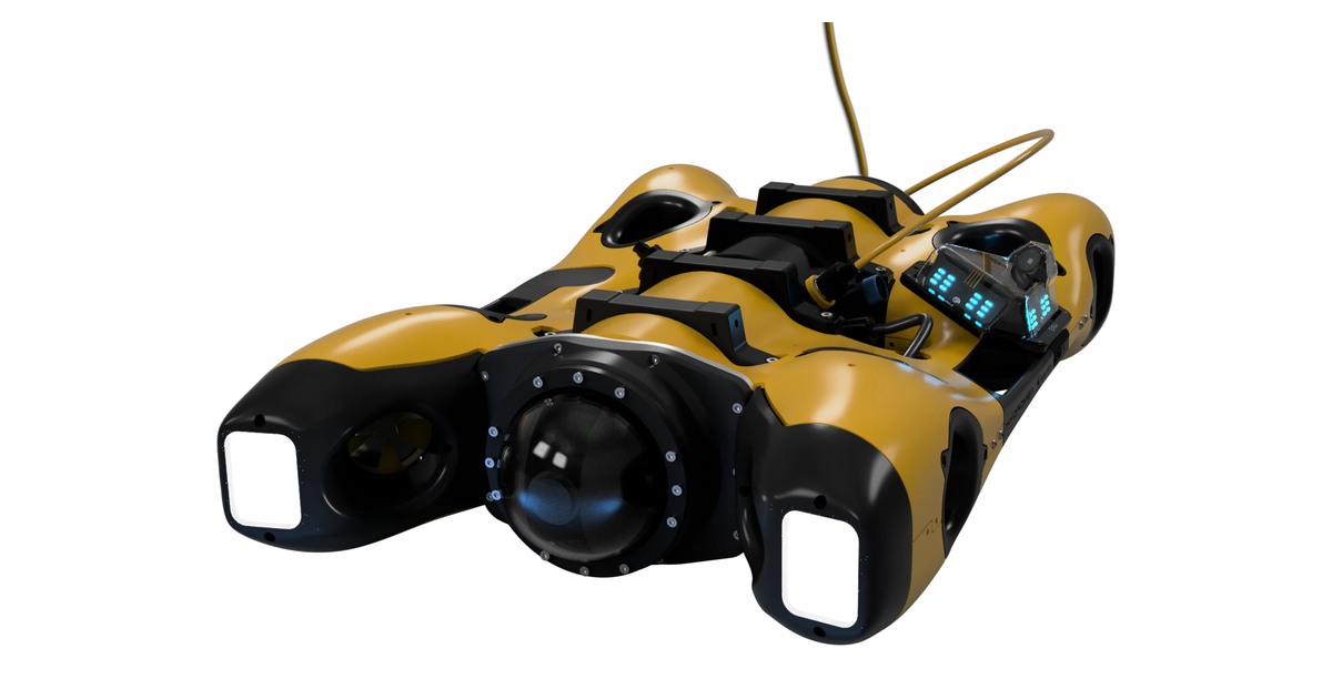Detalle del render oficial de EXRAY, con su cámara y cable de conexión.