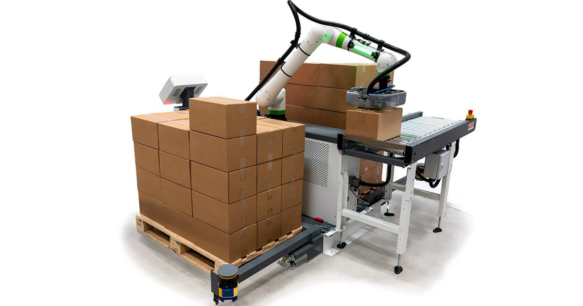FlexLink lleva el paletizado colaborativo a cajas de 17 kilos