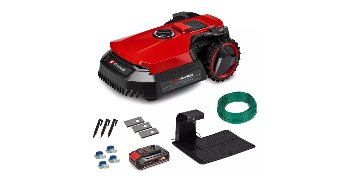 Einhell FREELEXO 500 con estación, cable, piquetas y batería.