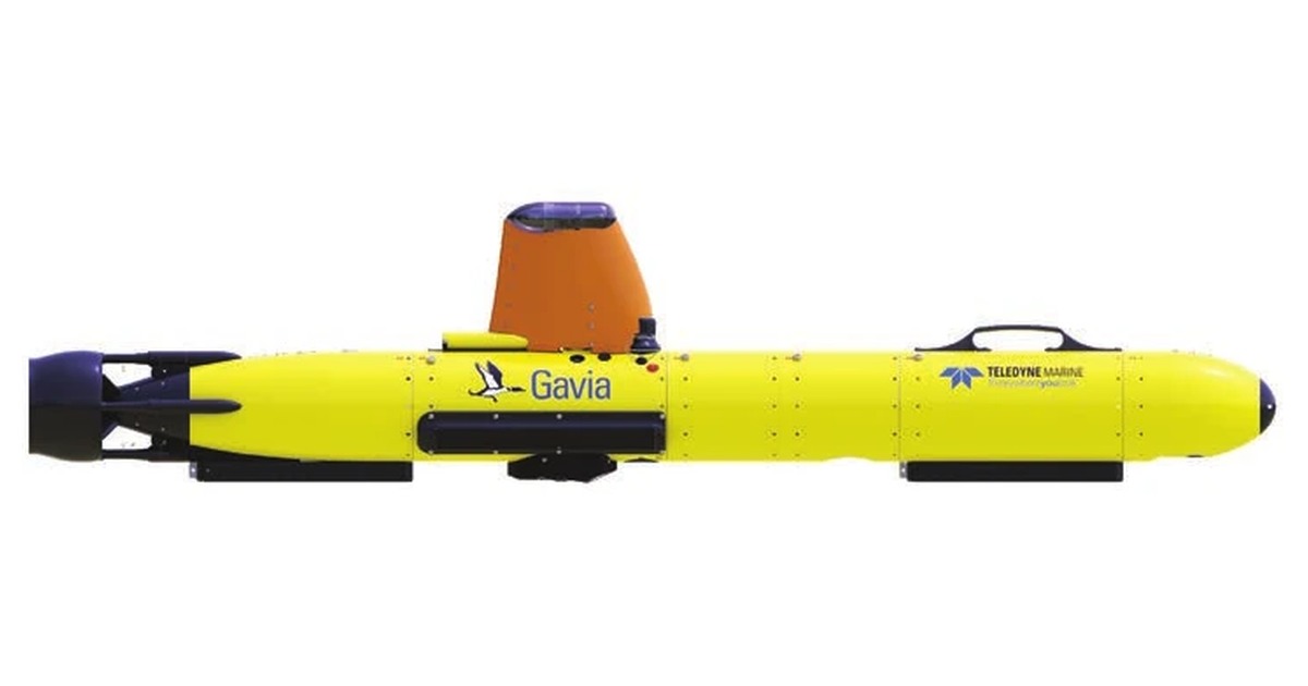 Gavia AUV en la imagen de producto incluida en la ficha oficial de Teledyne.
