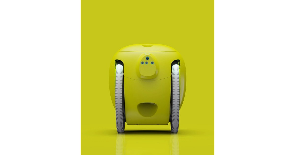 gitamini Spark Citron amarillo visto de frente, con dos ruedas grandes y compartimento de carga.