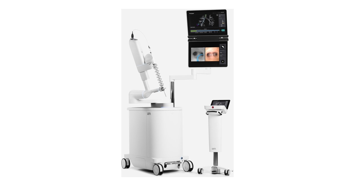 Sistema Ion de Intuitive con torre, consola y catéter para broncoscopia