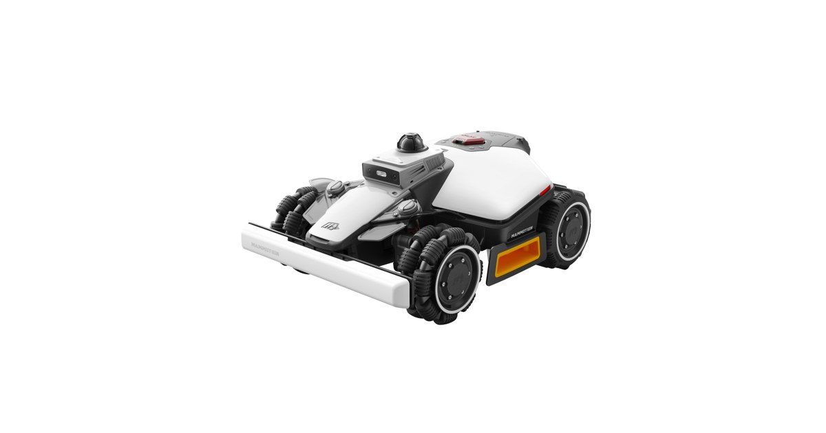 Render oficial del cortacésped MAMMOTION LUBA mini 2 AWD LiDAR completo.