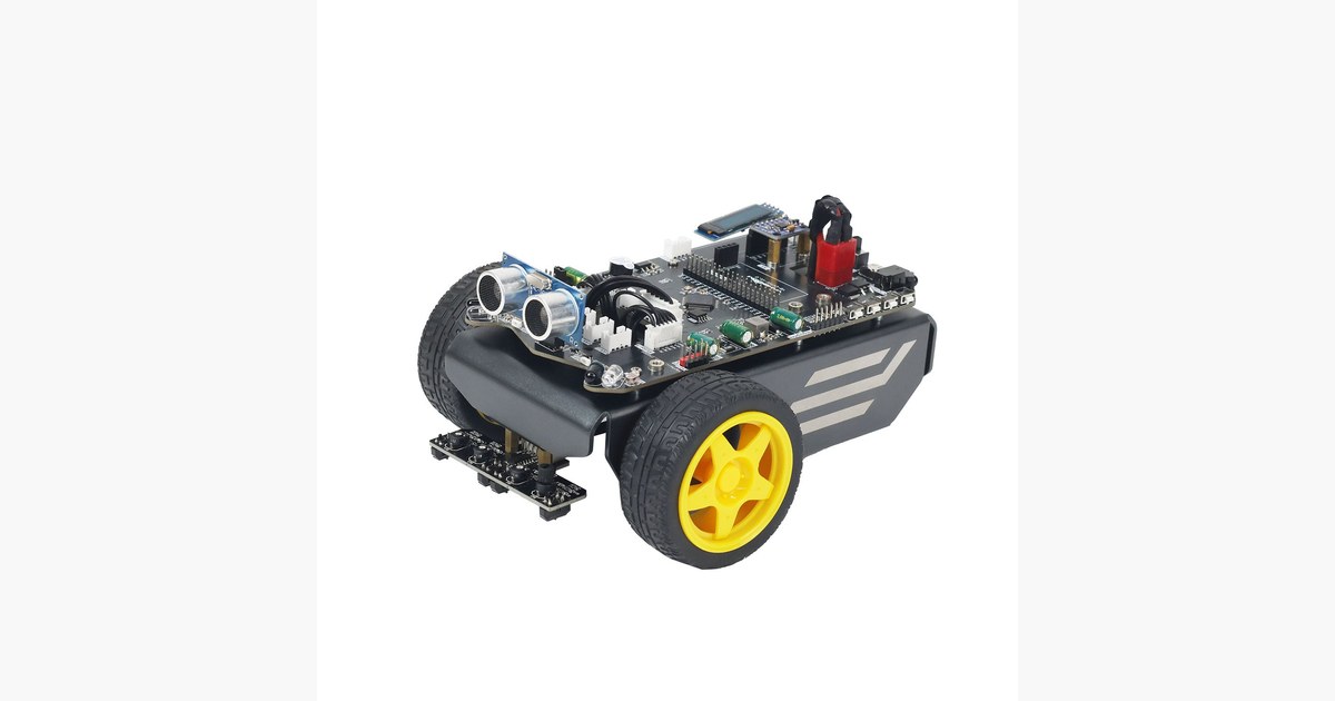 Imagen oficial del Yahboom MSPM0 Smart Car con sensor frontal y pantalla.