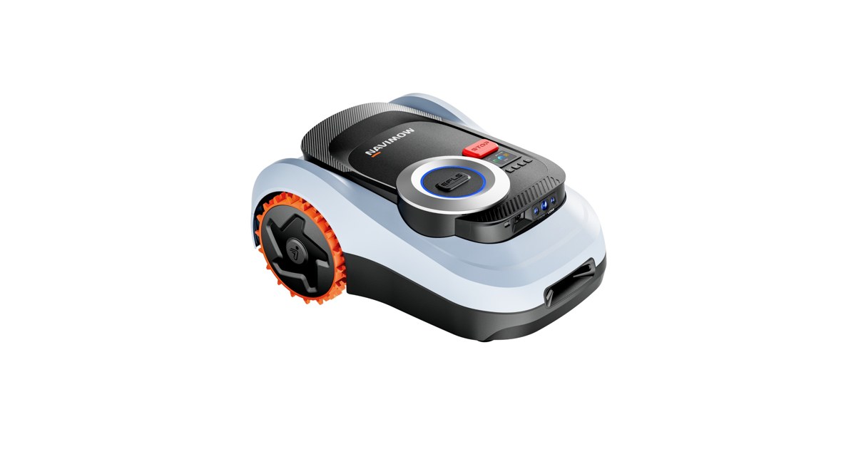 Render oficial del cortacésped Navimow i2 LiDAR con carcasa gris.