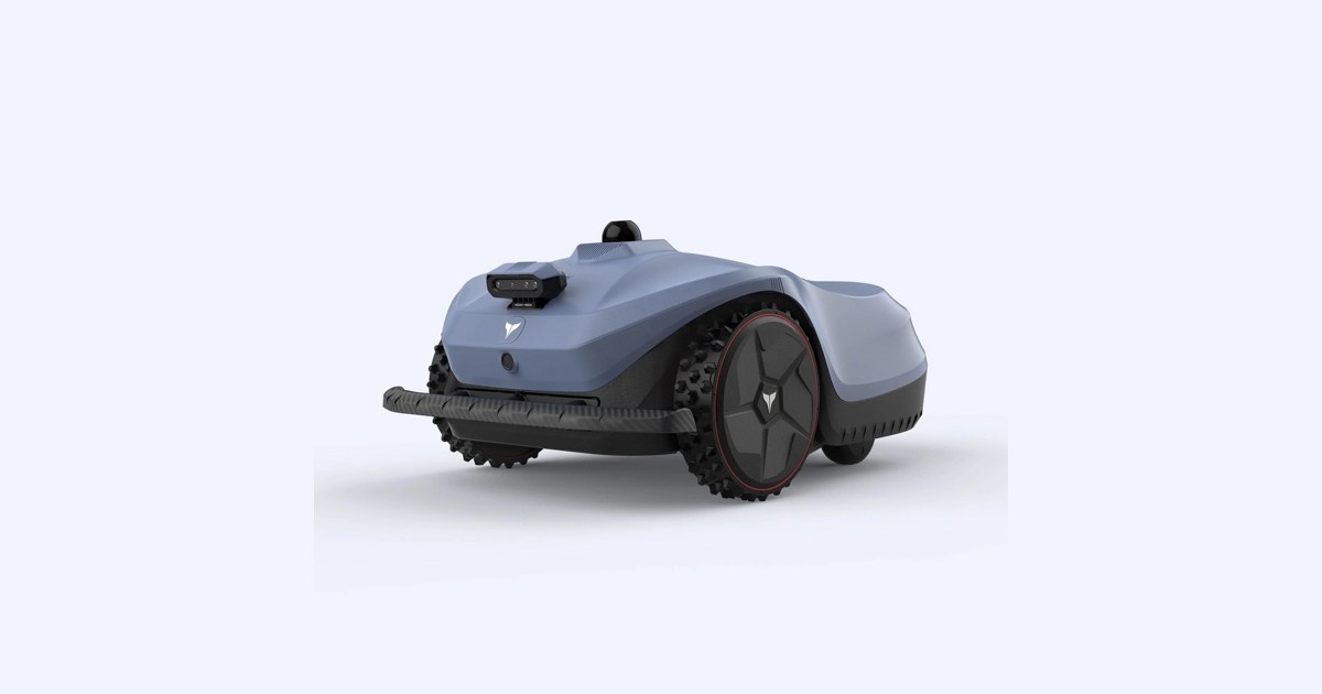 Render oficial del cortacésped HOOKII Neomow X2 completo, con carcasa gris.