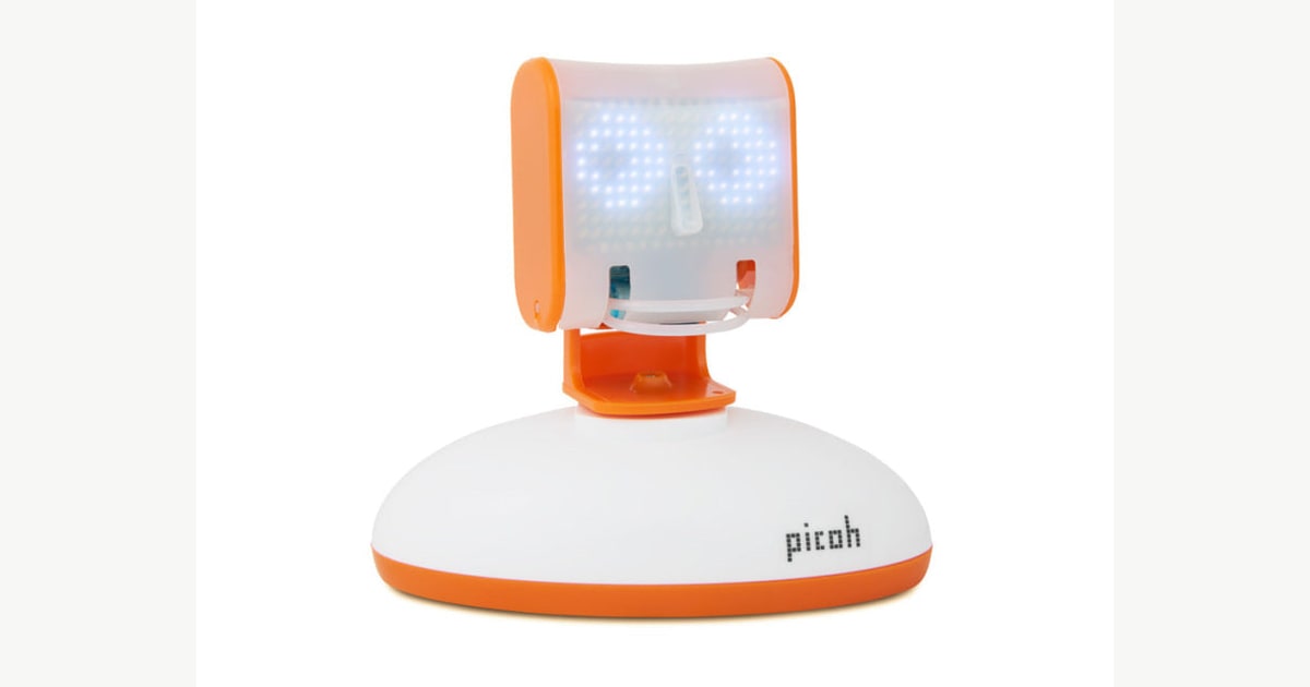 Picoh naranja de Ohbot con ojos LED y boca móvil