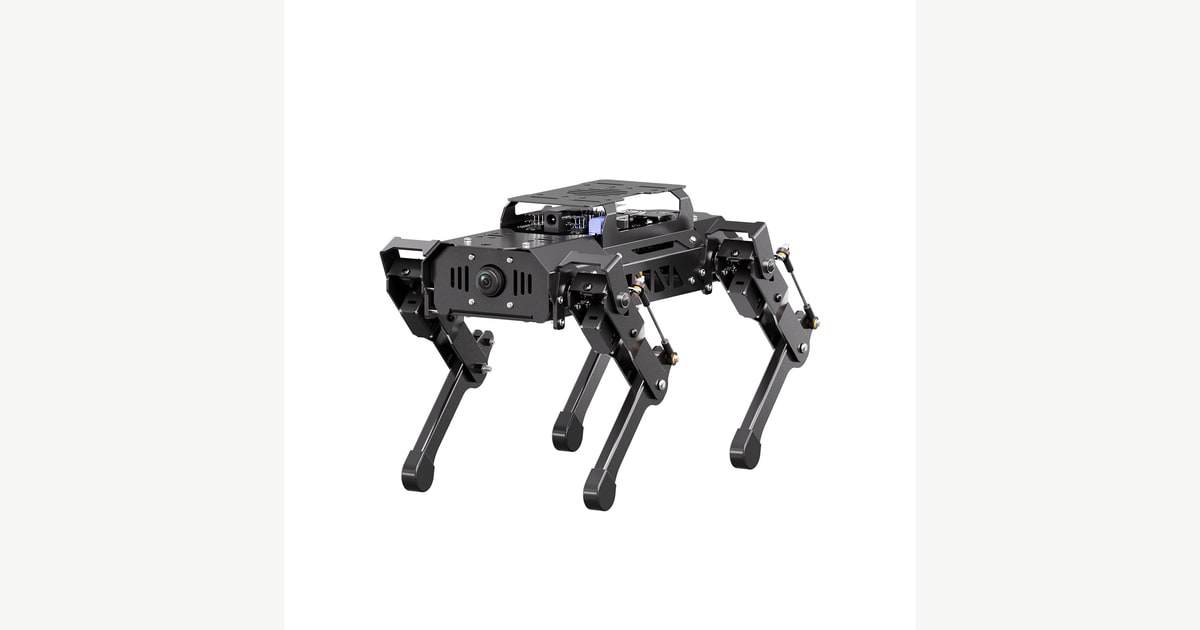 PuppyPi de Hiwonder con cuatro patas articuladas y cámara frontal