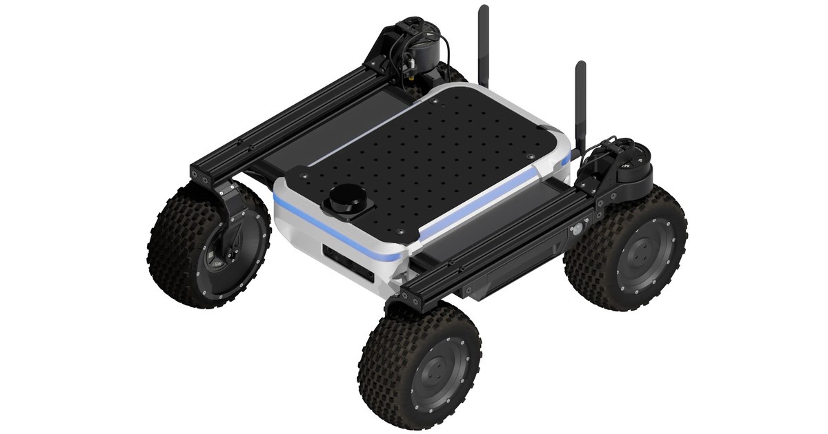 Render oficial de Raph Rover con cuatro ruedas, placa superior negra y dos antenas.