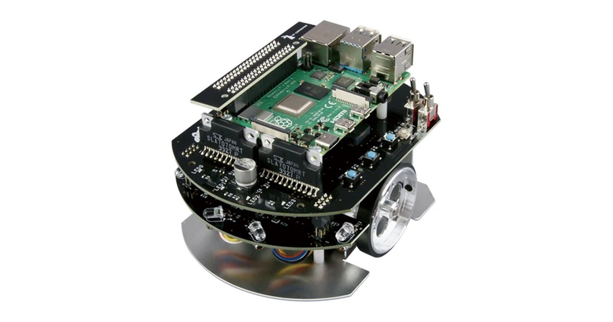 Fotografía oficial del robot Raspberry Pi Mouse V3 de RT Corporation.