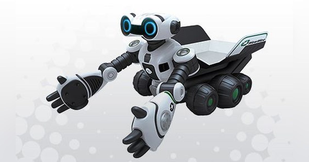 Roboscooper de WowWee con brazos de recogida y plataforma de carga.