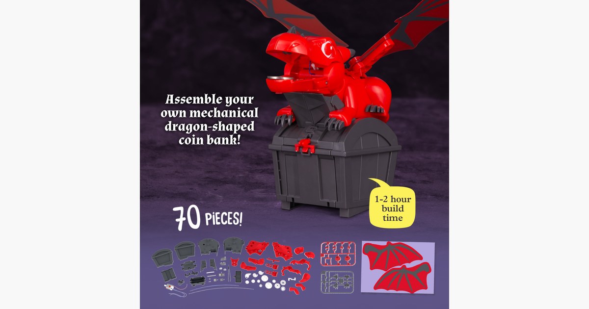 Imagen oficial del dragón mecánico Robotic Dragon Bank de Thames & Kosmos.