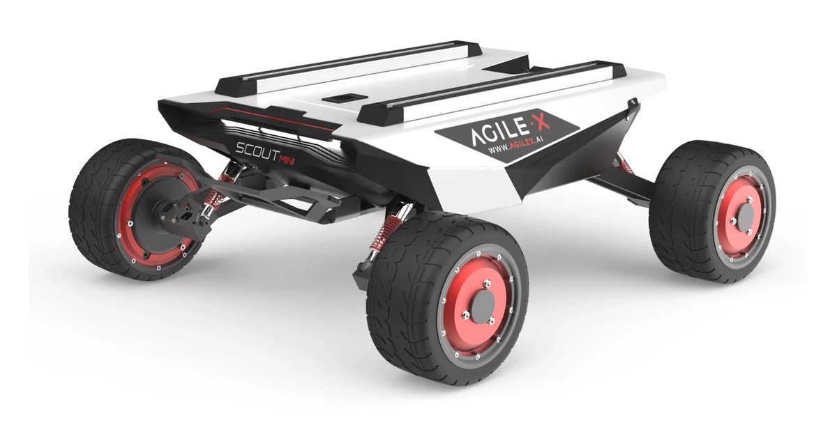 Render oficial de SCOUT MINI publicado por AgileX Robotics.