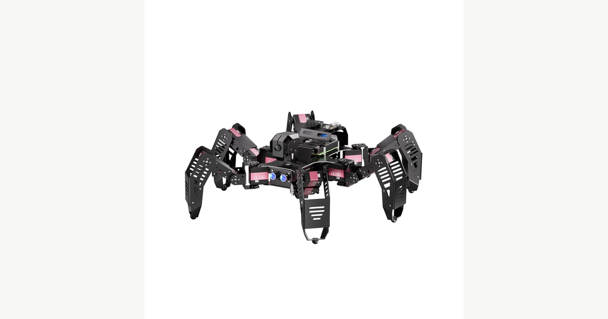 Hexápodo SpiderPi de Hiwonder con seis patas articuladas y cámara frontal