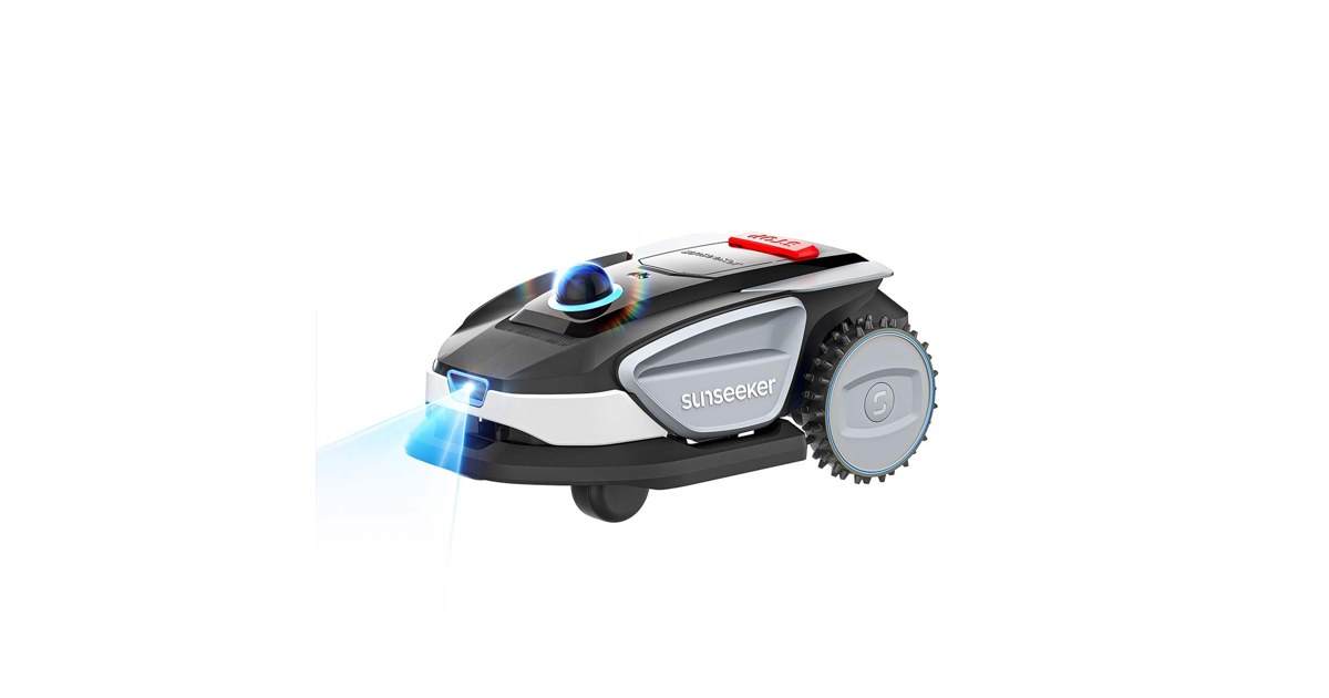 Render oficial del cortacésped Sunseeker S4 completo.