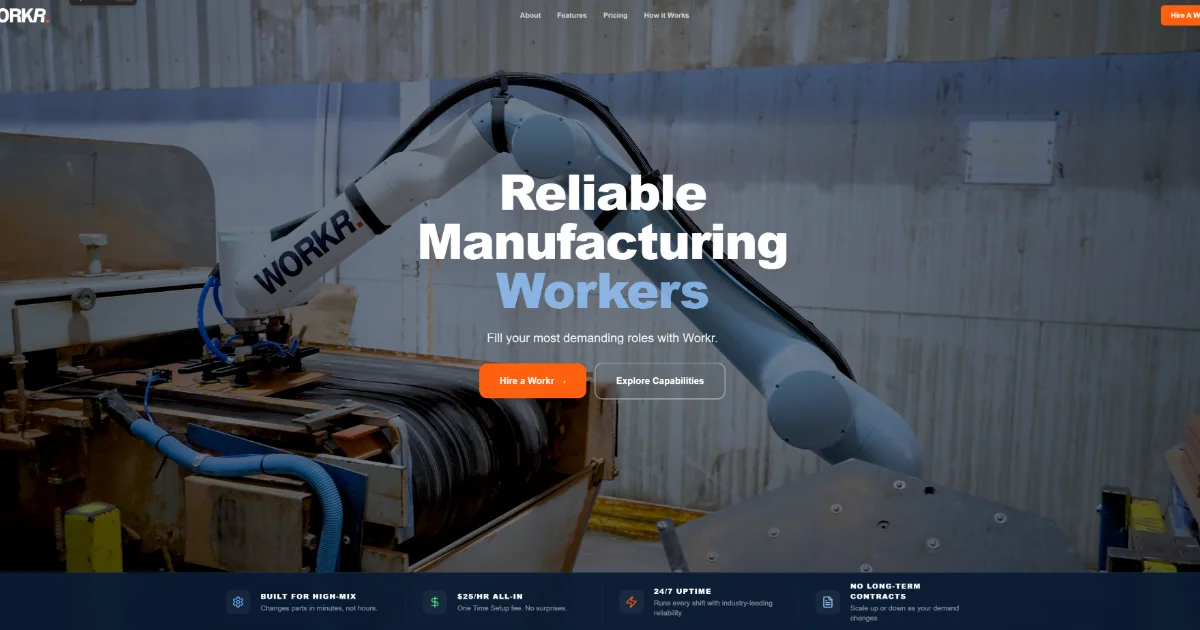 WORKR quiere alquilar mano de obra robótica con ABB y NVIDIA por 25 dólares la hora