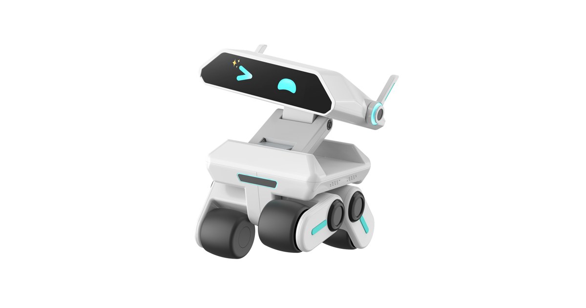 Render oficial del robot de compañía Yonbo X1 completo, con rostro de pantalla y base móvil.