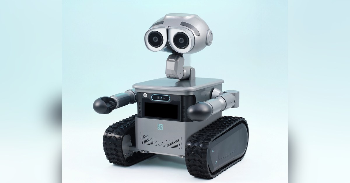 Render oficial del robot Zeroth W1 completo, con cabeza de pantalla y base de orugas.