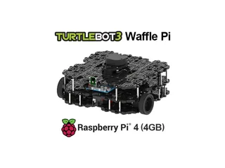 TurtleBot3 Waffle Pi de varias plataformas negras con cámara y LiDAR superior