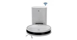 Render promocional oficial de Haier CIVIC X11 Pro completo junto a su estación de vaciado, sobre fondo blanco.