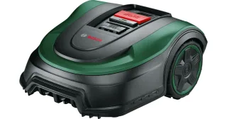 Bosch Indego S 500 verde y negro visto en perspectiva.