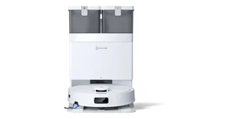 Render de DEEBOT N50 OMNI completo con su estación, publicado en la ficha de ECOVACS Japón.