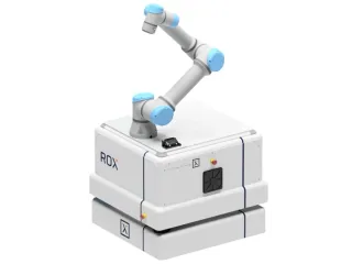 Render oficial de Neobotix EMROX con brazo UR5.