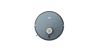 Render promocional oficial de Haier R10 Max completo visto desde arriba, con cuerpo circular azul oscuro sobre fondo claro.