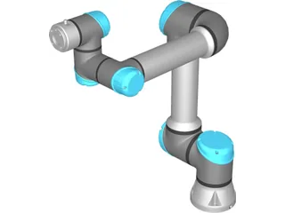 Render del brazo Universal Robots UR5e con seis ejes en la biblioteca de RoboDK