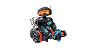 Fotografía oficial del Evolution Robot negro y naranja de Clementoni, con brazos delanteros.