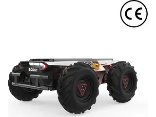 SCOUT 2.0 negro con cuatro neumáticos grandes y estructura superior para equipos