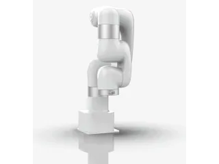 Fotograma de la animación oficial del UFACTORY Lite 6 completo, con el brazo plegado.