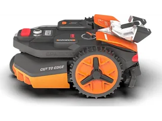 Render oficial del WORX Landroid Vision M600 WR206E, con carcasa naranja y negra y ruedas grandes.